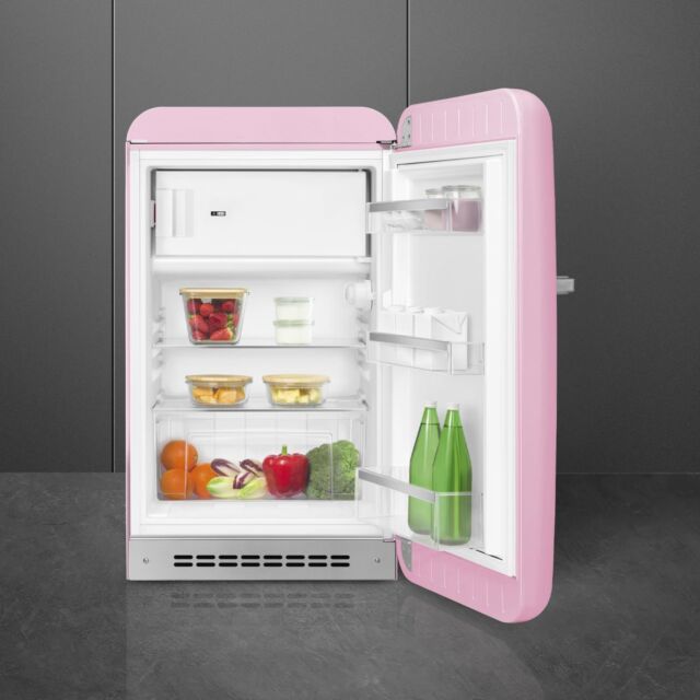 Smeg FAB10RPK6 Retro Mini Fridge Right Hand Hinge - Pink