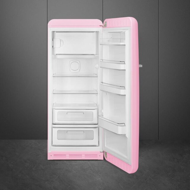 Smeg FAB28RPK5UK Retro Tall Fridge with Ice Box - Pink