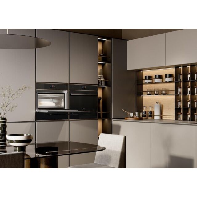 Smeg CPRT615NR 15cm Height Dolce Stil Novo Warming Drawer, Black Glass