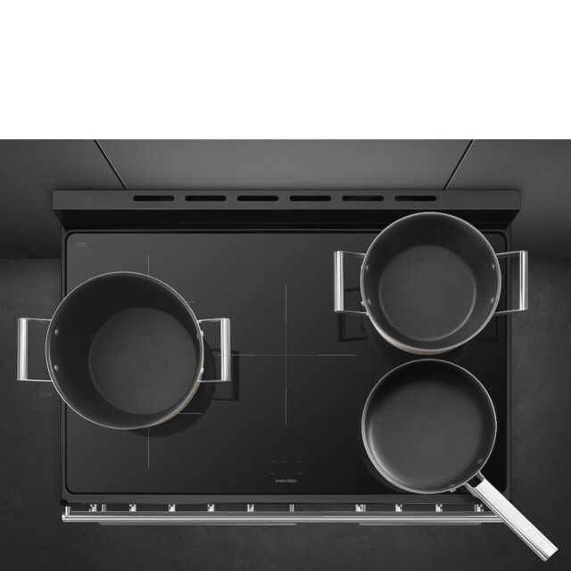 Smeg SY93I-1 90cm Symphony Electric Range Cooker, Eclipse Glass