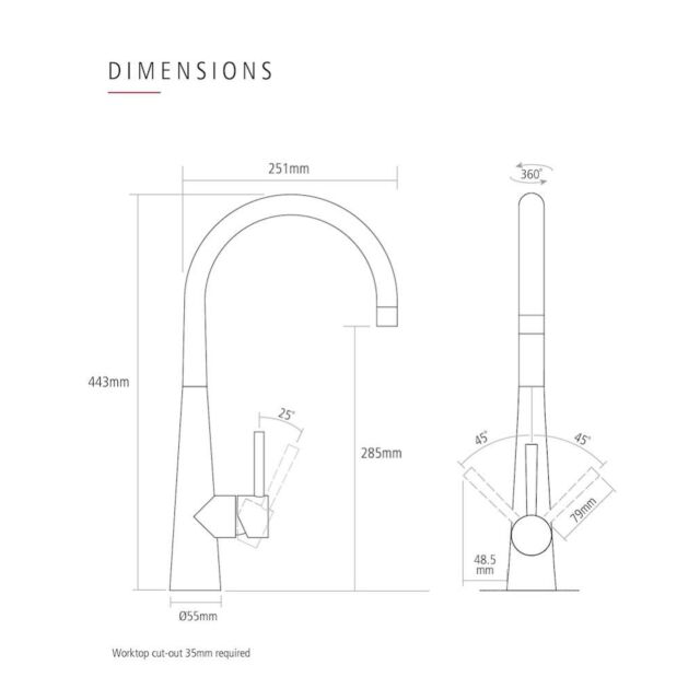 Caple RID/SS Dual Lever Mixer Tap