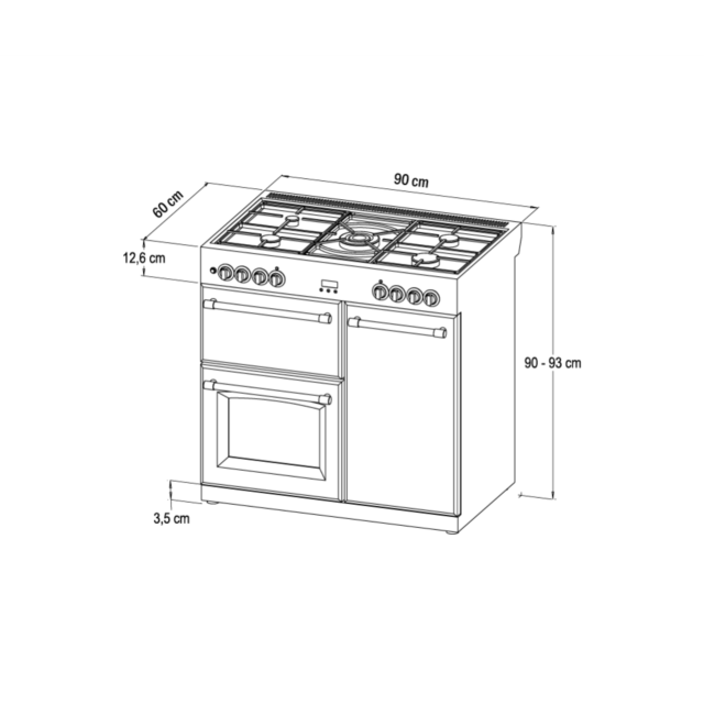 Stoves ST RICH DX S900DF CB Kte 90cm Dual Fuel Range Cooker