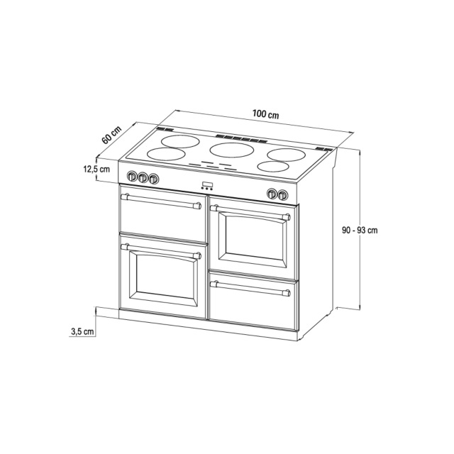 Stoves ST RICH DX S1000Ei CB Cre 100cm Electric Induction Range Cooker