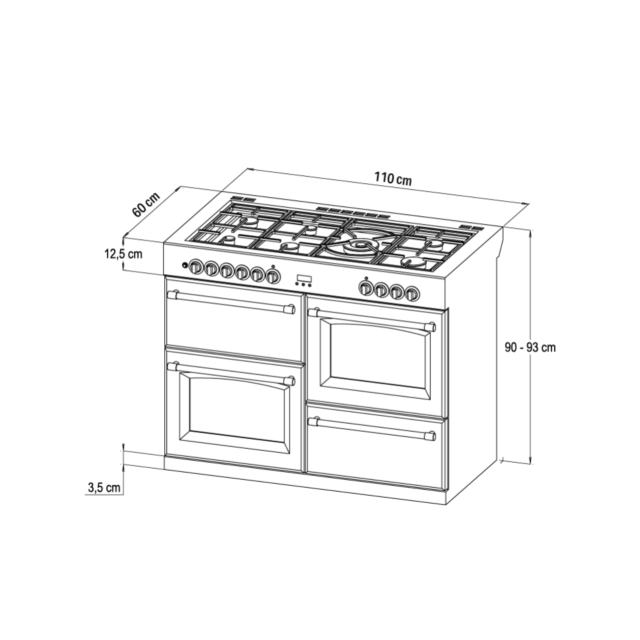 Stoves ST RICH DX S1100DF CB Mmi 110cm Dual Fuel Range Cooker