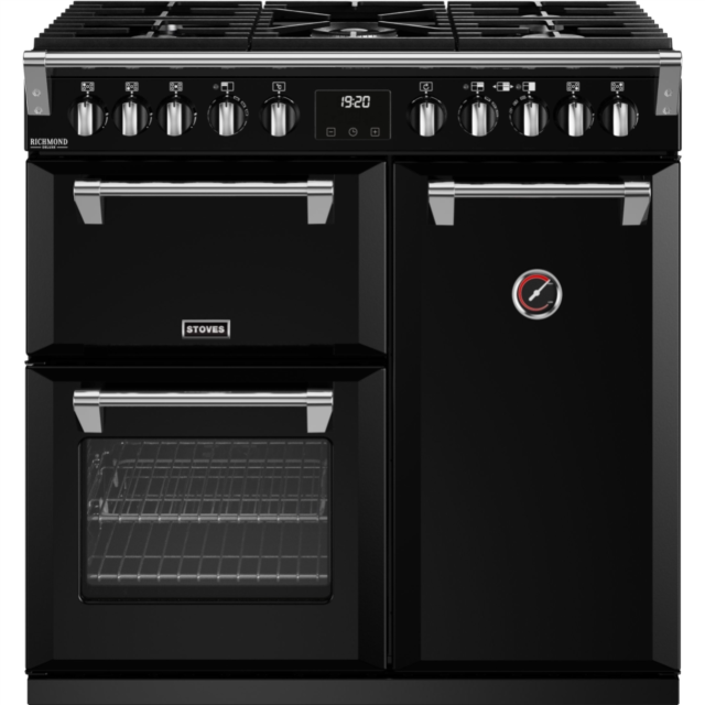 Stoves Richmond Deluxe ST DX RICH D900DF BK 90cm Dual Fuel Range Cooker