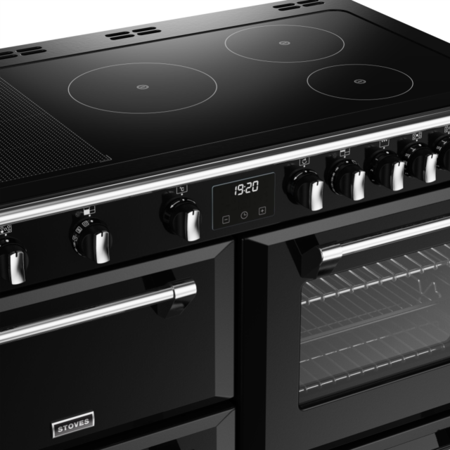 Stoves Richmond Deluxe ST DX RICH D1100Ei RTY BK 110cm Electric Induction (Rotary Control) Range Cooker