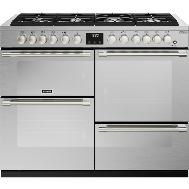 Stoves Sterling Deluxe ST DX STER D1100DF SS 110cm Dual Fuel Range Cooker