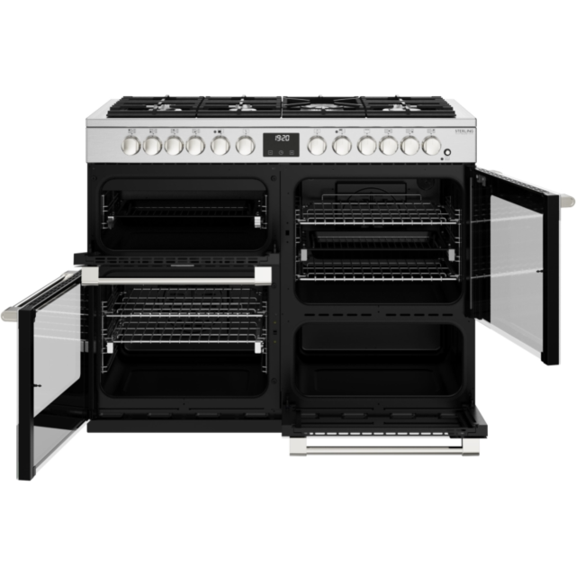 Stoves Sterling Deluxe ST DX STER D1100DF SS 110cm Dual Fuel Range Cooker
