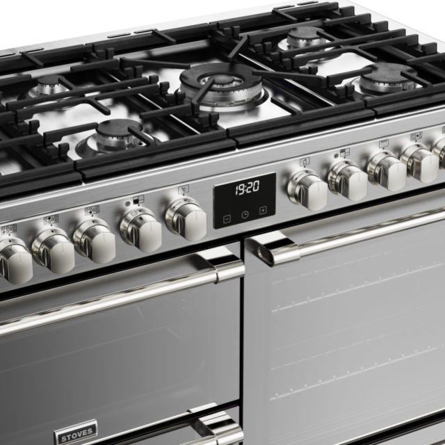 Stoves Sterling Deluxe ST DX STER D1100DF SS 110cm Dual Fuel Range Cooker