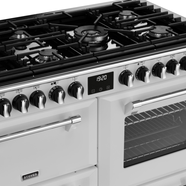 Stoves Richmond Deluxe ST DX RICH D1100DF IWH 110cm Dual Fuel Range Cooker