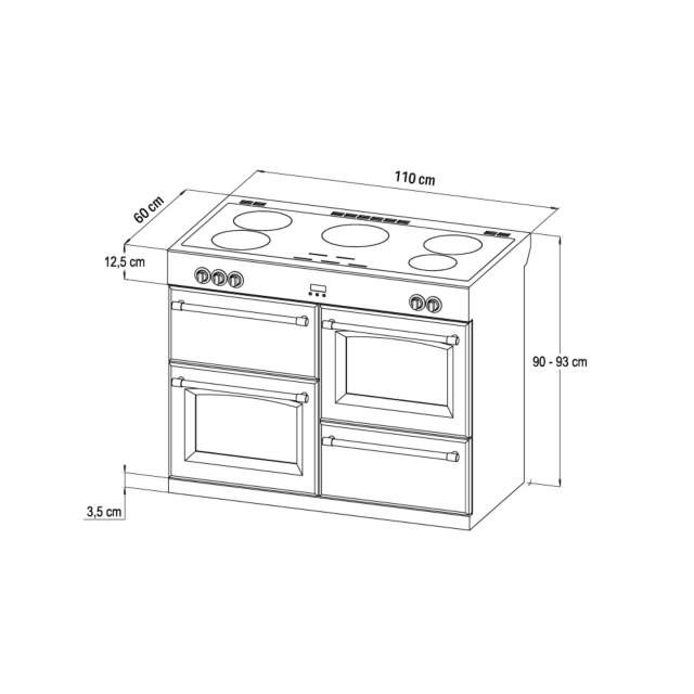 Stoves ST STER S1100Ei SS 110cm Induction Range Cooker
