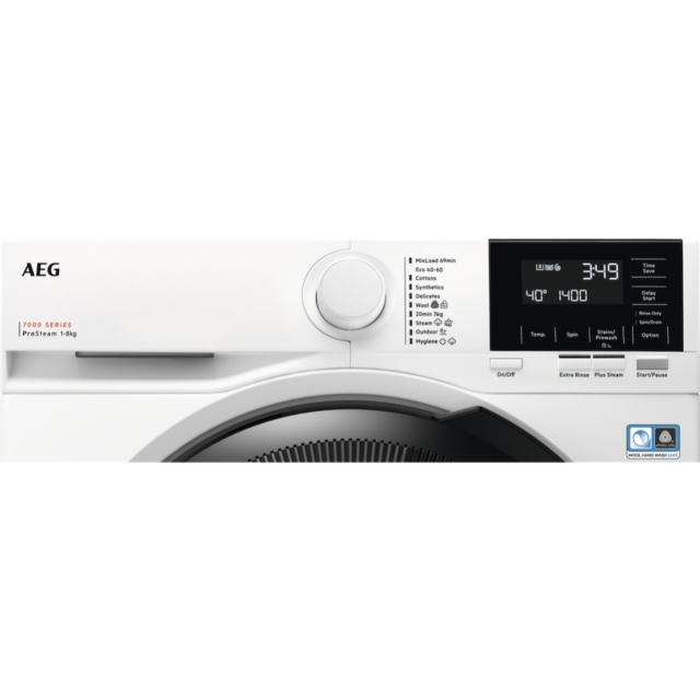 AEG LFR71844B 7000 Series Short Front Loading Full Size 8kg Washing Machine