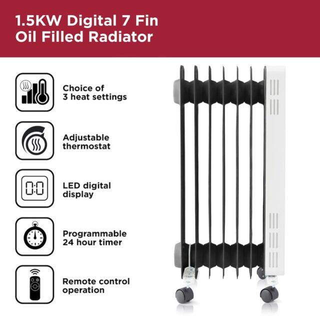 Black & Decker BXRA43011GB 1.5KW Digital Oil Filled Radiator