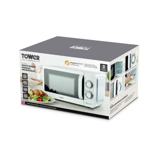 Tower T24042WHT 20L 800W Manual Microwave - White