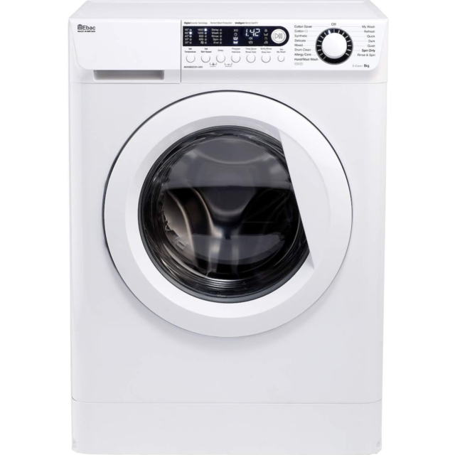 Ebac AWM86D2H-WH E-Care 8kg Washing Machine - Hot and Cold Fill - White